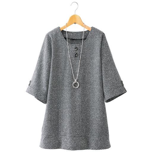 【レディース】 すっぽりかぶれるお洒落カフタン - セシール ■カラー：グレー ■サイズ：M,L,LL,3L