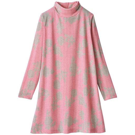 【レディース】 シャドーフラワー起毛チュニック 