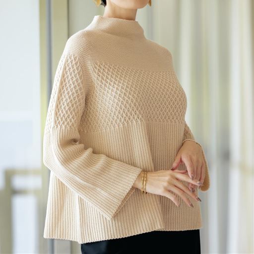 【レディース】 【日本製】ホールガーメントニットプルオーバー - セシール 