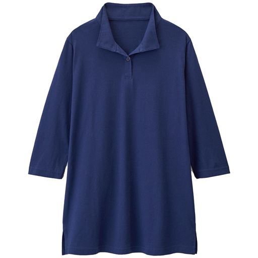 【レディース】 UVカットスキッパーロングTシャツ - セシール ■カラー：ネイビー ■サイズ：M,L,LL,3L