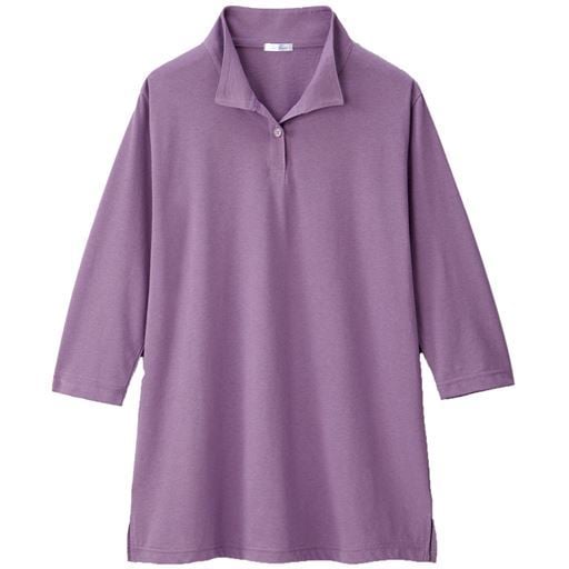 【レディース】 UVカットスキッパーロングTシャツ - セシール ■カラー：グレープ ■サイズ：L,LL,3L,M