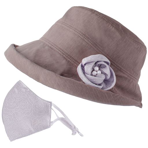 ＜セシール＞【レディース】 立体シルクマスク&帽子セット ■カラー：パープル