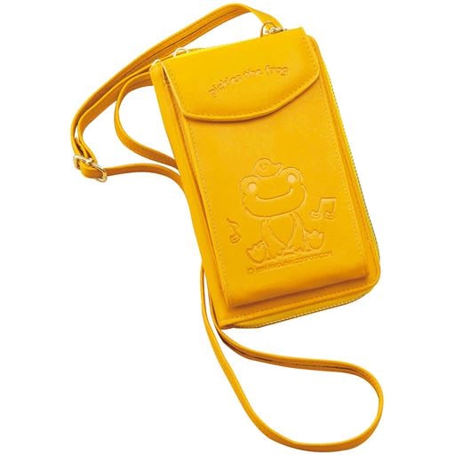 【レディース】 かえるのピクルス お財布機能付きスマホショルダー - セシール ■カラー:A(おひさま)