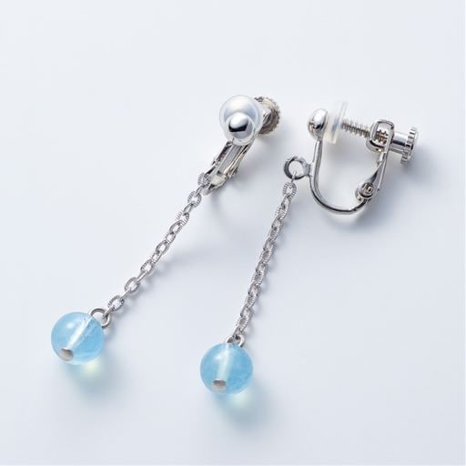 【レディース】 アクアマリンイヤリング - セシール 【レディース】 アクアマリンイヤリング - セシール
