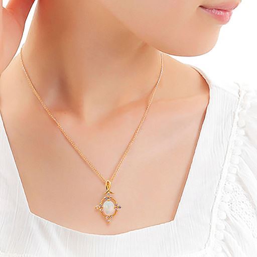 【レディース】 エレガントオパールネックレス - セシール