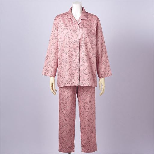 日本製のサテンパジャマ(綿100%・遠州捺染) | ピンク