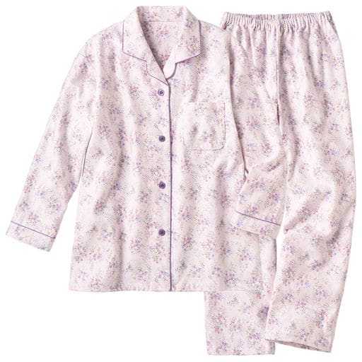 ＜セシール＞【レディース】 起毛ビエラのゆったりシャツパジャマ(綿100%) ■カラー：ネイビー ■サイズ：MLLL3L