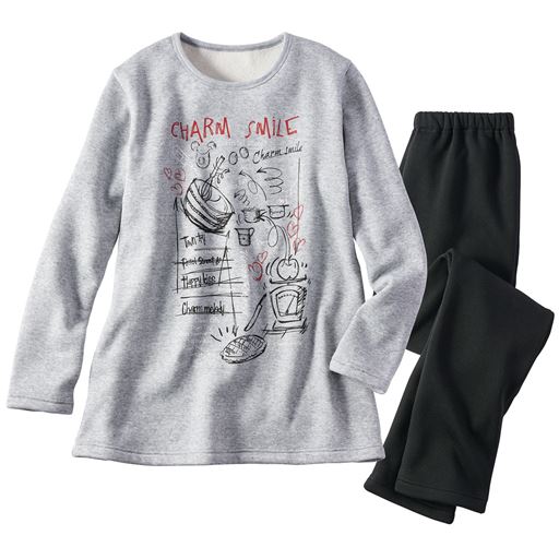 20%OFF【レディース】 綿混あったか裏起毛のTタイプパジャマ - セシール 