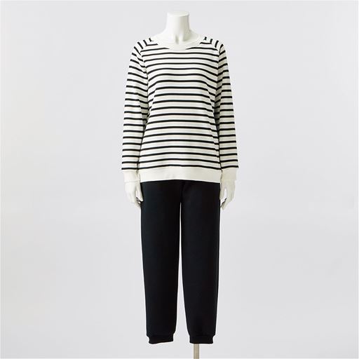 30%OFF【レディース】 綿混あったか裏起毛のシンプルスウェット 
