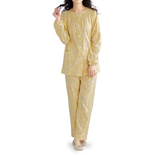 薄手SZ天竺の前開きパジャマ(綿100%・日本製)(洗濯に強い) | クリーム