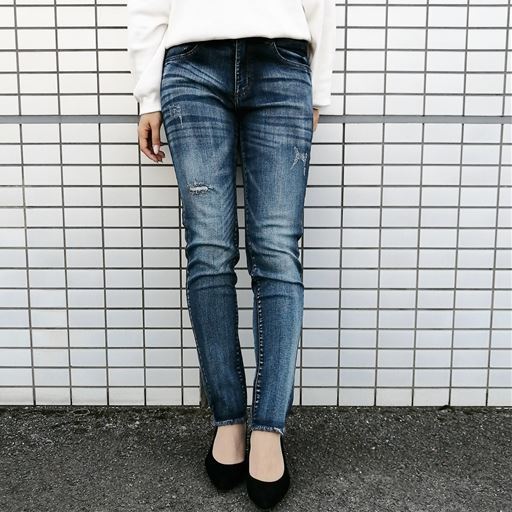 ダメージスキニーデニムパンツ