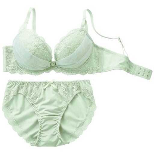 20%OFF【レディース】 ブラジャー&ショーツペア(美胸が叶うダブルクロスブラ)(ソフトワイヤー入り・3/4カップ) ■カラー：ミント ■サイズ：A70M, A75M, B65M, B70M, B75M, E75M, E75L, E80L, D70M, D75M, D75L, D80L, E65M, E70M, B75L, B80L, C65M, C70M, C75M, C75L, C80L, D65M