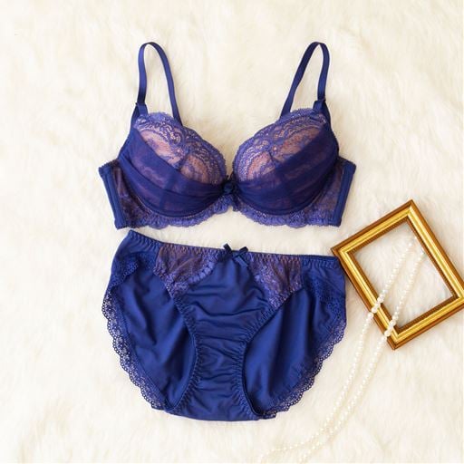 48%OFF【レディース】 ブラジャー&ショーツペア(美胸が叶うダブルクロスブラ)(ソフトワイヤー入り・3/4カップ) ■カラー：オリエンタルブルー ■サイズ：D65M