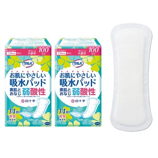 ＜セシール＞【レディース】 お肌にやさしい吸水パッド(14枚入2個組)(白十字サルバ) - セシール ■カラー：F(吸水量〜100cc)