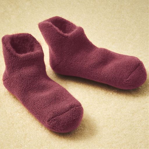 20%OFF【レディース】 肌側パイル起毛の2重編みソックス(すべり止め付き)(日本製) ■カラー：ローズ系 ■サイズ：22～24