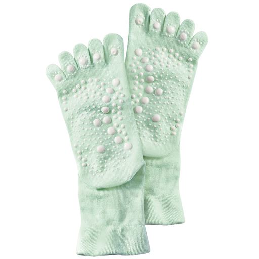 30%OFF【レディース】 ツボ踏み5本指ソックス - セシール ■カラー：ペールミント ■サイズ：23～25