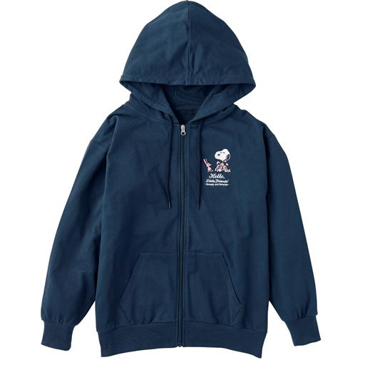 30%OFFジップアップパーカー(スヌーピー) - セシール ■カラー：ネイビー ■サイズ：M