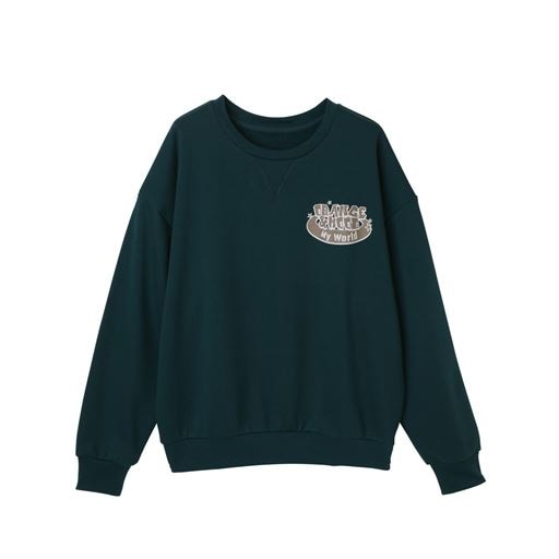 45%OFF裏毛プルオーバー(popteenみかんコラボ) - セシール ■カラー：ディープグリーン ■サイズ：M