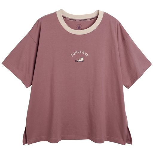 30%OFFシューズ刺しゅう配色Tシャツ(コンバース) - セシール ■カラー：クラウディピンク ■サイズ：M,L