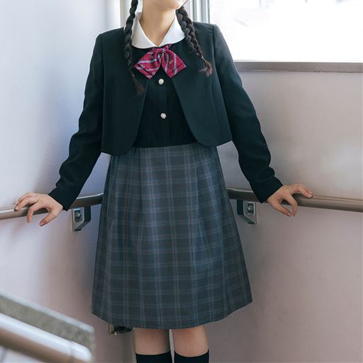 ワンピース&ボレロスーツ3点セット(取り外せるリボン付き)(スクール・制服)
