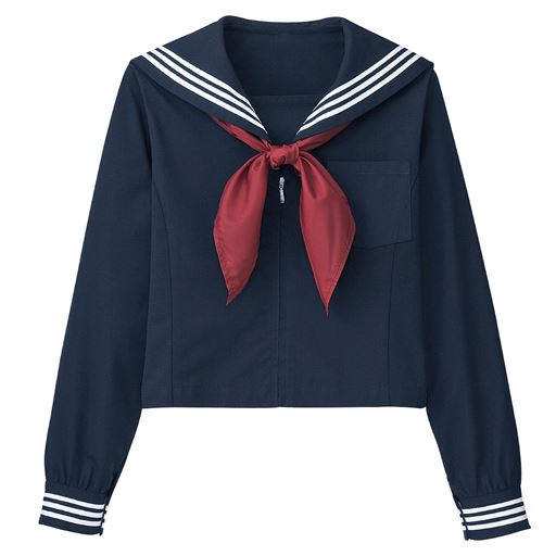スカーフ付 半袖・長袖セーラー服(洗濯機OK)(スクール・制服) ■カラー：Cタイプ(長袖) ■サイズ：S,M,L,LL