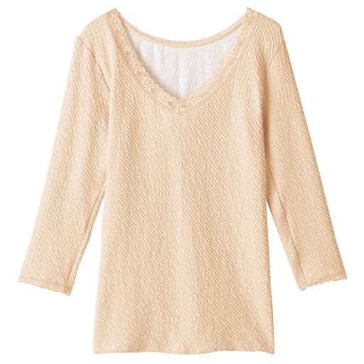 【レディース】 8分袖リップルインナー(長年愛されている定番肌着) 