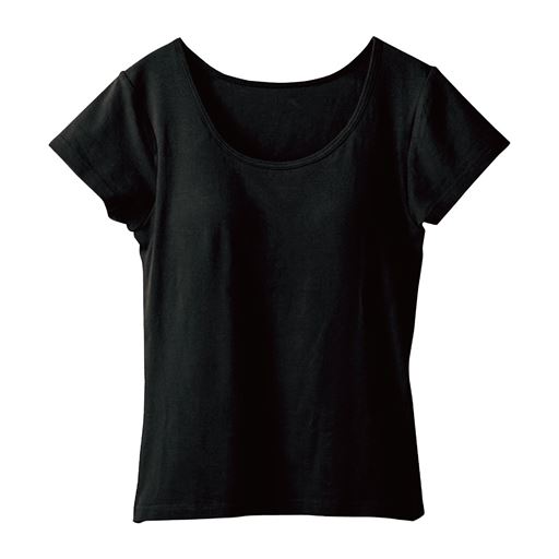 カップ付きフレンチ袖(立体カップで胸すっきり綺麗) | ブラック
