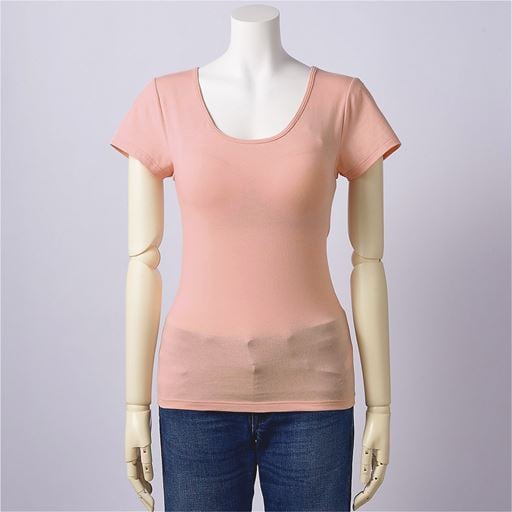 カップ付きフレンチ袖(立体カップで胸すっきり綺麗) | ペールピンク