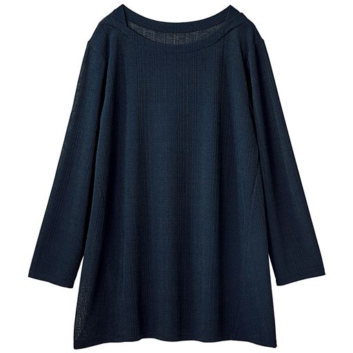 40%OFF【レディース】 お腹ポッコリが目立ちにくいプルオーバー 7分袖 - セシール ■カラー：ネイビー ■サイズ：M,L,LL