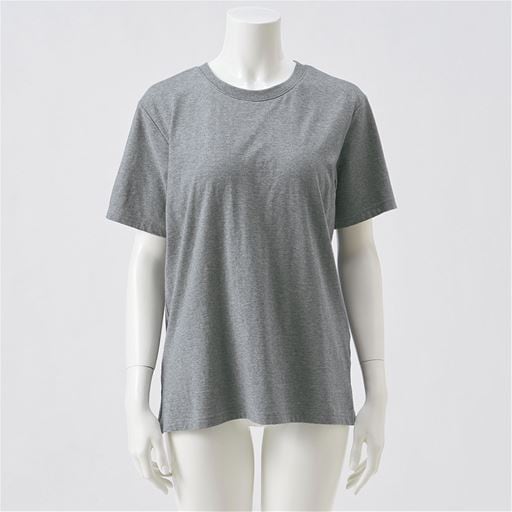 【レディース】 1枚で快適に過ごせるパッド付きTシャツ - セシール ■カラー：ミックスグレー ■サイズ：M,L,LL,3L