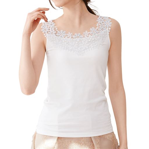 30%OFF【レディース】 レース使いタンクトップ - セシール 