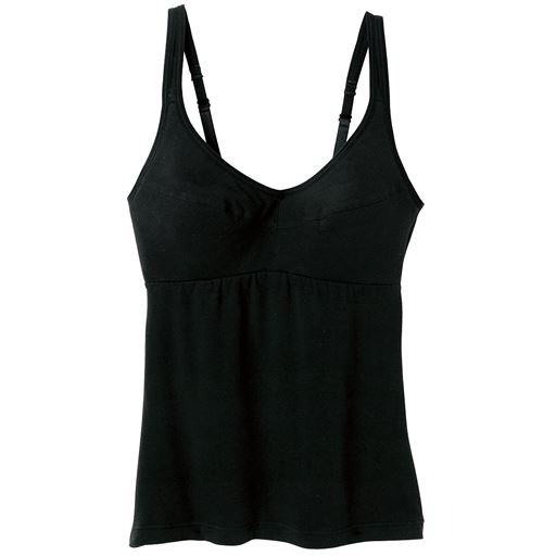 ＜セシール＞ 50%OFF【ティーンズ】スポーツブラ内蔵キャミソール(やさしくフィット)(重ね着いらず)(スポブラ) - セシール ■カラー：ブラック ■サイズ：LSM
