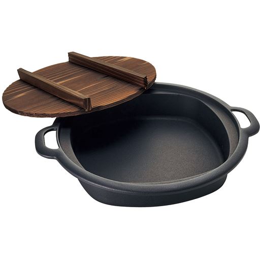 南部鉄器 すき焼き兼用餃子鍋 - セシール ■カラー：ブラック