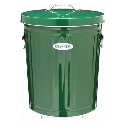  OBAKETSU キャスター付きダストボックス(オバケツ) ゴミ袋ホルダー付き ■カラー：グリーン ■サイズ：B(42L)A(33L)