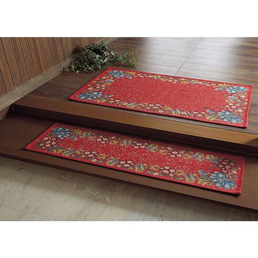 花束 150×80 玄関 ウール絨毯 ちっさく 楕円形