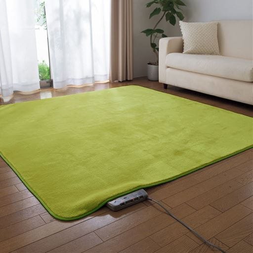 ラグ(洗えるふわふわミンク調)/ホットカーペット・床暖房対応 | グリーン