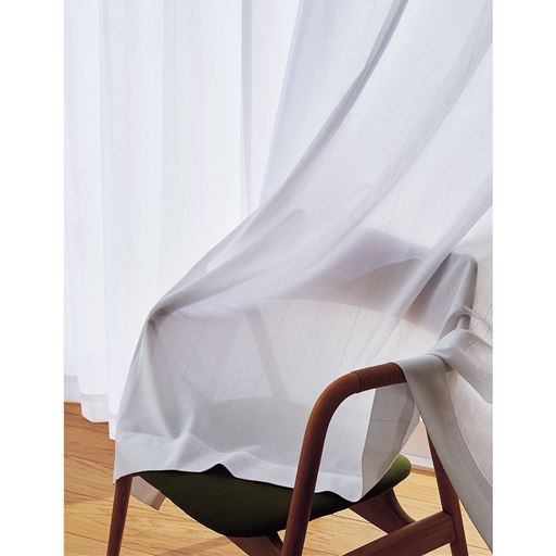 ミラーレースカーテン(シンプル無地調 遮熱・UVカット) - セシール ■カラー：オフホワイト ■サイズ：幅100×丈88cm(2枚組),幅100×丈108cm(2枚組),幅100×丈11