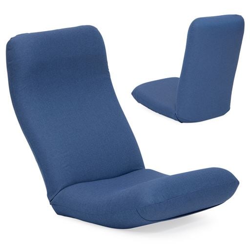 【産学連携】腰に優しいリラックス座椅子 ■カラー：ネイビーブルー ■サイズ：M(スタンダード)L(ワイドロング)