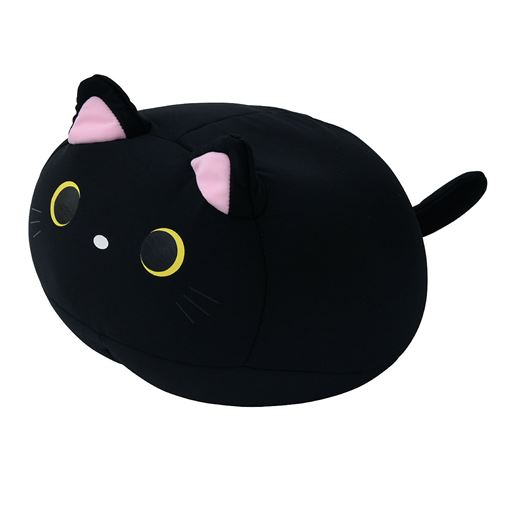 <セシール> 2WAYピロークッション ■カラー:ブラックA(黒猫) ブラックB(サッカーボール) ブルー(クジラ) ミズタマ(抱き枕)画像