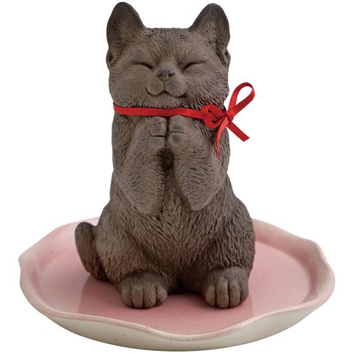 猫の素焼き加湿器 - セシール ■カラー：チャコールグレー