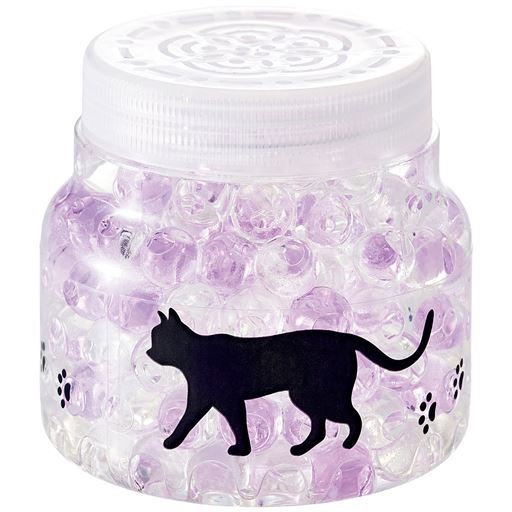 ＜セシール＞ 猫デザインの防カビ・消臭バイオ(2個組)/ゲルタイプ ■カラー：ラベンダー