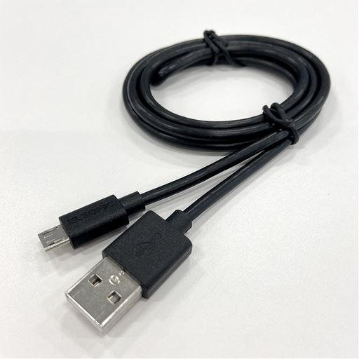 microUSBケーブル 2.4A(ELSONIC) - セシール ■カラー：ブラック ■サイズ：A(1.0m),B(2.0m)