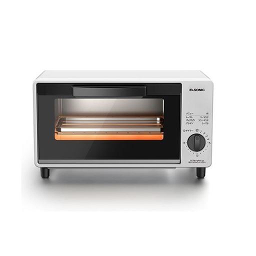 ＜セシール＞ オーブントースター(1000W/1〜2枚焼き)(ELSONIC) - セシール ■カラー：ホワイト