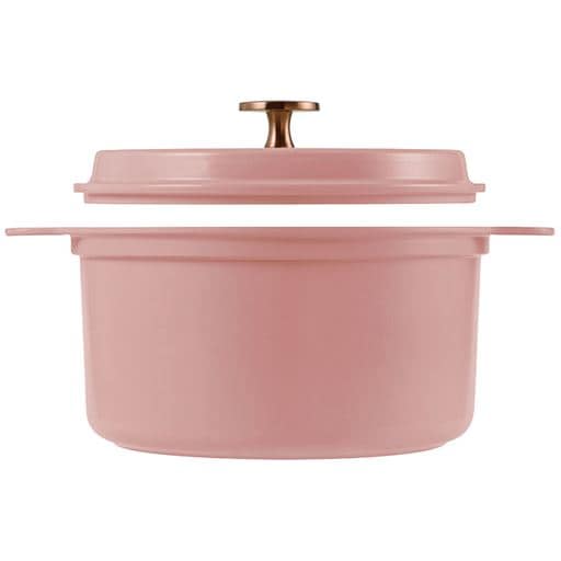 オーブンで使える軽量無水調理鍋(IH対応) - セシール ■カラー：ピンク ■サイズ：18cm,20cm