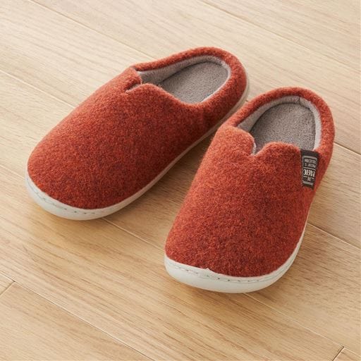 【レディース】 靴感覚のあったかルームシューズ - セシール ■カラー：オレンジ ■サイズ：M(21.0～23.0cm),L(24.0～26.0cm)
