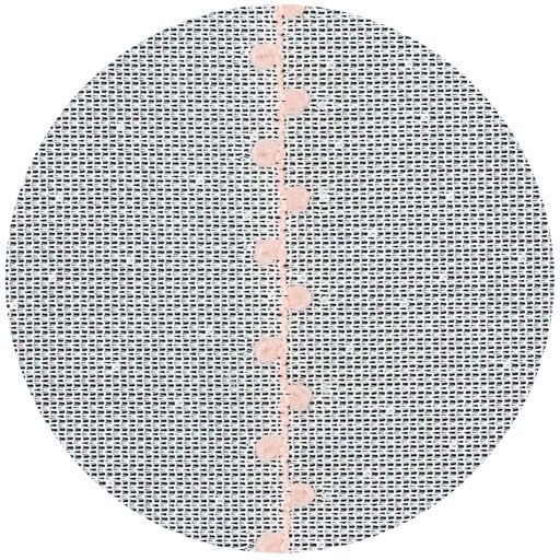 ＜セシール＞ ミラーレースカーテン(ポンポンストライプ) ■カラー：サーモンピンク ■サイズ：幅100×丈88(2枚組)幅100×丈108(2枚組)幅100×丈118(2枚組)幅100×丈133(2