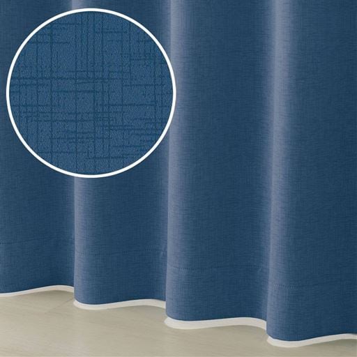＜セシール＞【形状記憶】防炎1級遮光カーテン ■カラー：ブルー ■サイズ：幅150×丈185(2枚組)幅150×丈190(2枚組)幅100×丈255(2枚組)幅150×丈200(2枚組)幅150×丈20