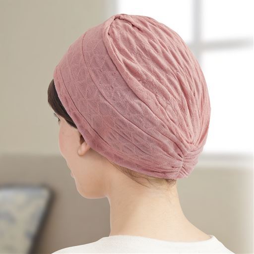 ＜セシール＞【レディース】 シルク100% 国産おうち帽子 ■カラー：ピンク