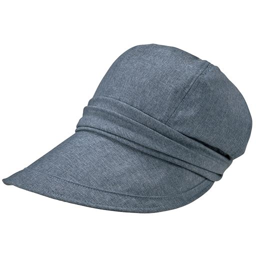 【レディース】 21機能で小顔に見える遮熱遮光UVキャスケット帽子<美活計画> - セシール ■カラー：グレイッシュブルー