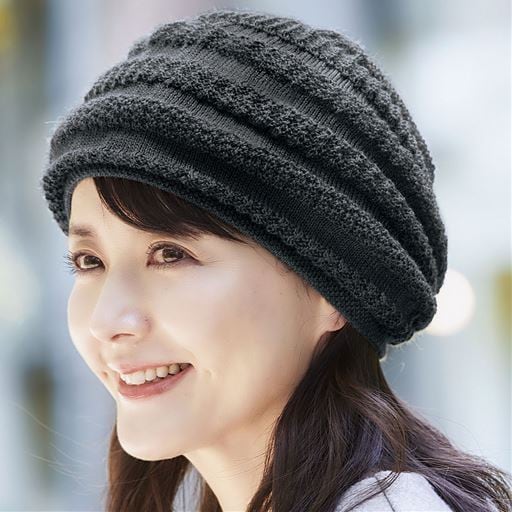 【レディース】 内側シルク100あたたか帽子 - セシール 